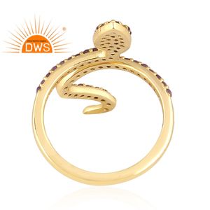 Anillo de Plata de Ley 925 con Diseño de Serpiente y Piedras Preciosas de Amatista Natural y Peridoto, Tendencia 2026, para Fabricantes de Joyería Unisex - Product Image 4