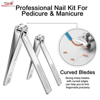 Kit de manucure et pédicure professionnel Shears Beauty, 16 pièces, en acier inoxydable, coupe-ongles, ciseaux, coupe-ongles courbes, lames personnalisées