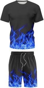 Conjunto de chándal deportivo para hombre, camiseta de manga corta, pantalones cortos, 2 piezas, Verano - Product Image 2