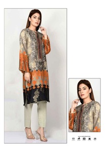 Salwar Kameez pour femmes en coton de qualité supérieure, en mousseline de soie, pour mariage, fête, collection Eid, design tendance, WS INTERNATIONAL - Product Image 5