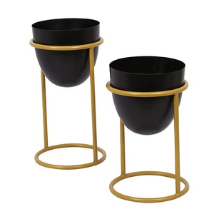 Pot de fleur en métal noir doré de meilleure qualité jardinière avec support maison salon balcon intérieur extérieur jardin à usage décoratif - Product Image 4