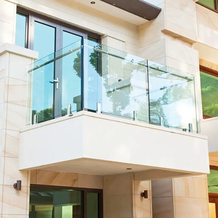 Barandilla de vidrio para balcón, alta calidad, bajo precio, laminado templado, doble capa, paneles de vidrio, balaustres, fabricante