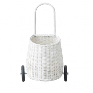 Dệt wicker và gỗ mây luggy Giỏ xe đẩy em bé giỏ hàng pram - Product Image 3