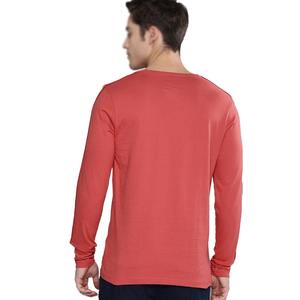 OEM personalizado Color sólido manga larga cuello redondo pulóver Casual rayas camiseta para hombres microfibra - Product Image 2