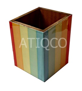 Caja de pañuelos de madera, impresiones pintadas, la última y moderna caja de servilletas esmaltada, elegante, superventas, soporte de pañuelos indio lacado - Product Image 6