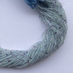 Cuentas de piedras preciosas facetadas de fluorita verde azul Natural de 2mm y 4mm, hebras de fabricante en línea, joyería semipreciosa - Product Image 2