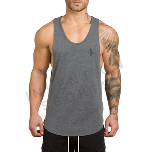 เสื้อแขนกุดสำหรับผู้ชายเสื้อแขนกุดสีขาวและสีเทาพิมพ์โลโก้ตามสั่ง - Product Image 3