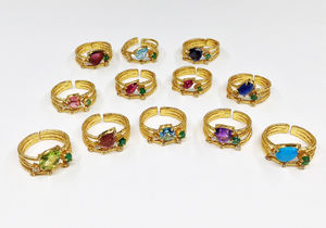 Argent Sterling 925 Plaqué or Fournisseur Grossiste Personnalisé Fait À La Main Pas Cher Unisexe Faible QUANTITÉ MINIMALE DE COMMANDE Uniques À La Mode Multi Pierres Précieuses Anneaux - Product Image 3