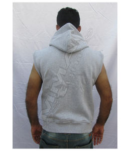 เสื้อฮู้ดดี้ผู้ชายแบบซิปไม่มีแขนสั่งทำขายส่ง ปริมาณมาก ลายเรียบ สำหรับฤดูหนาว กีฬา ดิจิทัล เป็นมิตรกับสิ่งแวดล้อม - Product Image 2