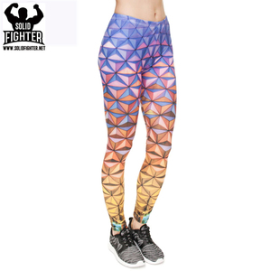 High Quality Solid Custom Printed Breathable Windproof Yoga Leggings for Women High Elastic Spandex/Nylon Fitness Wear Wholesale - Product Image 2