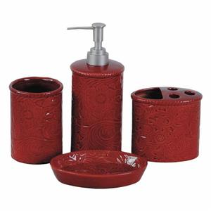 Lot de 4 accessoires de salle de bain en métal martelé avec une finition de qualité supérieure, parfaits pour une organisation et une décoration élégantes - Product Image 6