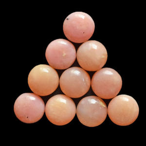 Opale rose péruvienne naturelle de qualité supérieure, cabochon rond plat de 6 mm, pierre précieuse en vrac, qualité 3A, pour bague, boucles d'oreilles, collier, bijoux - Product Image 2