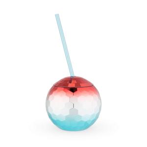 Vaso con Forma de Bola de <span class=keywords><strong>Discoteca</strong></span>, Vaso de Plástico con Forma de Bola de <span class=keywords><strong>Discoteca</strong></span> con Pajita de 600 ml, Vaso de Plástico Electrochapado para Beber Agua - Product Image 5
