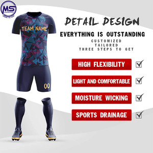 ชุดฟุตบอลชายคุณภาพสูง ปี 2021 สวมใส่สบาย รับผลิตตามสั่ง เสื้อเจอร์ซีย์ทันสมัย บริการ OEM ผลิตจากโพลีเอสเตอร์ 100% - Product Image 4