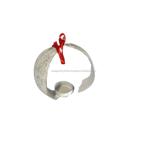 WHITE METAL IRON HANGING T-<b>LIGHT</b> HOLDER HIGH QUALITY BEST SELLING NEW DESIGN WITH HANGING <b>ROPE</b> CANDLE HOLDER - Product Image 1