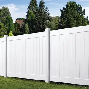 6ft H.x8ft W.White Plastic used Vinyl Pvc privacy fence