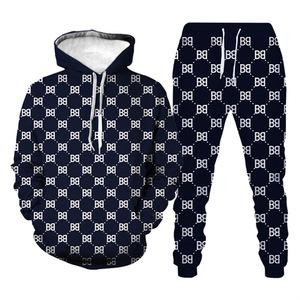 Survêtements de jogging imprimés pour hommes avec logo personnalisé vente en gros survêtements de coupe régulière 100% coton respirant et écologique - Product Image 6