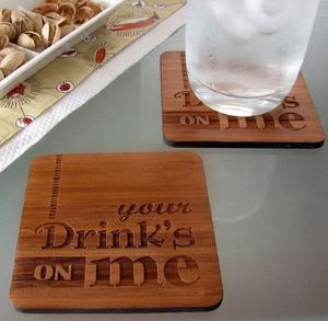 Hot Selling Text Laser Engraving <b>Wooden</b> Coaster / Mats & Pads Environmentally Diatomite Drink <b>Placemat</b> Dining Table - Product Image 2