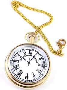Handmade Golden Antique Solid Brass Gandhi <b>Watch</b> Roman Style Dial Polished <b>Pocket</b> <b>Watch</b> Long <b>Chain</b> Souvenir Valentine Day - Product Image 2