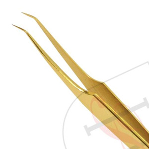 Or Pince À Épiler À Cils avec Base Coupée Conception, Volume et L'isolement pincettes 6mm 45 degrés, Pince À Cils de Marque Privée - Product Image 3