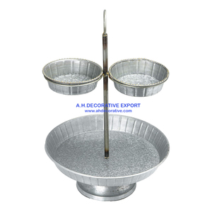 Soporte galvanizado decorativo para granja, bandeja de 3 niveles para postres, para fiesta de boda, hecha a mano, con asas - Product Image 3