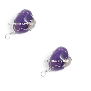 Natural look Semiprecious Amethyst Wire <b>Wrap</b> Pendant - Product Image 1