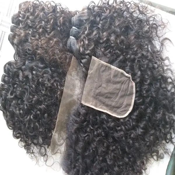 Raw Curly Indian Remy Human Hair Weave Extensions