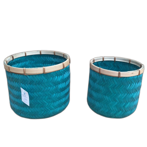 Cesta de bambú tejido Natural, almacenamiento hecho a mano - Product Image 5