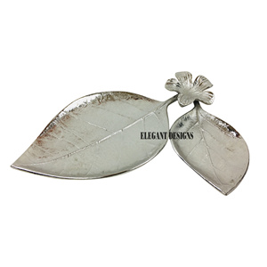 Plateaux de service pour feuilles, pour un mariage, ensemble de deux plateaux de service pour feuilles Vintage, en métal, décoratifs, pour la fête, Unique et le styliste - Product Image 4