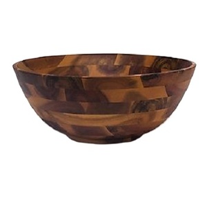 Bol à service en bois massif, résine d'émail imprimée, Design naturel, bois manga - Product Image 1