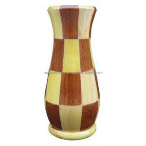 Jarrón de mesa de madera de diseño moderno hecho a mano indio decoración del hogar florero diseño Floral madera hecha a mano decoración única para el hogar - Product Image 2