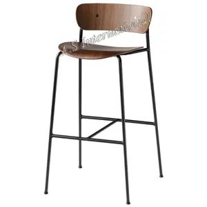 İskandinav Modern lüks ucuz sayaç mobilya Metal sandalye ile plastik kayar geri mutfak yüksek tabure Bar sandalyeleri Bar masası