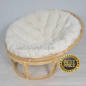 Natural Rattan Papasan Chair Vintage Outdoor Furniture Handmade From Indonesia
