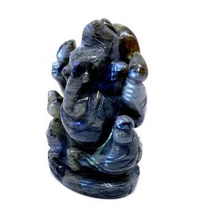 Statue de Ganesha en Labradorite naturelle faite à la main Figurine sculpture cristal Quartz pierre précieuse améthyste guérison Chakra Style pierre naturelle - Product Image 2