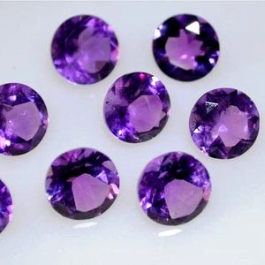 Vente en gros de cabochon de pierres précieuses en vrac de forme ronde améthyste à facettes pour la fabrication de bijoux naturels de bonne qualité par carat - Product Image 3