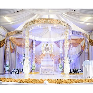 Elegante Conjunto de Mandap de Cristal con Luces LED, Impresionante Decoración de Mandap de Cristal para Bodas, Impresionante Mandap de Fibra de Cristal para Bodas en Australia - Product Image 1