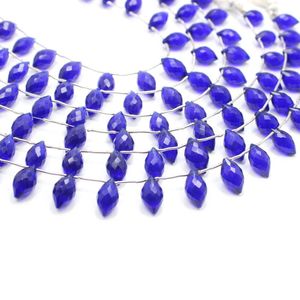 Cuarzo azul facetado forma de gotas de rocío cuentas de 8 pulgadas proveedor mayorista de piedras preciosas - Product Image 5
