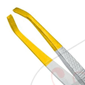 Pincettes à sourcils demi-or et demi-Satin, étiquette privée, en acier inoxydable de qualité supérieure, possibilité de personnaliser - Product Image 3