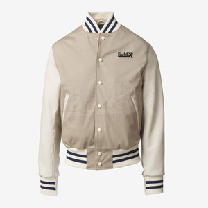 Men's Custom Size Slim Fit 100% Wool Eco-Friendly Letterman Varsity Jackets Fashionable Warm Winter Wear with Stand Collar - Product Image 1
