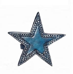 Anillo de Servilleta de Metal con Diseño de Estrella, Anillo de Servilleta Económico, Anillo de Servilleta de Diseño - Product Image 1