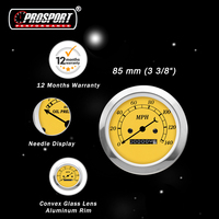 Baru untuk 85mm 52mm Seri Klasik Kit Pengukur Jarum Hitam Warna Kuning 6 Meter Speedometer Mekanis Tachometer Suhu Air