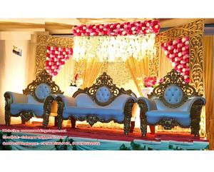 ชุดโซฟาไม้สักสุดพิเศษสำหรับงานแต่งงานและแผนกต้อนรับสไตล์มหาราชา - Product Image 1