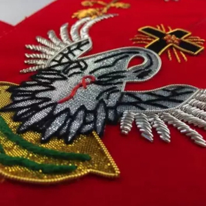 Masonic Rose Croix 18th Degree Set Embroidered <b>Leather</b> <b>Apron</b> Gauntlets Collar with Magnetic Feature and Sew-on Badge - Product Image 3