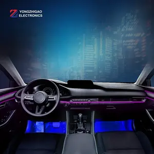 YZG APP et télécommande 12V 9W LED éclairage ambiant voiture LED fibre optique lumières voiture atmosphère autres accessoires de lumière de voiture