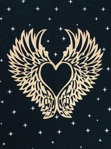 Cubierta de mesa con alas de Ángel y corazón, tela de altar de algodón de 36 pulgadas, hermoso tapiz de pared, extensión de Tarot hecha a mano por consignadores indios - Product Image 6