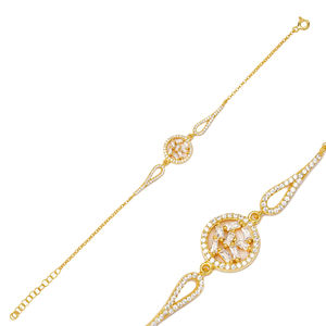 Bracelet en argent Sterling 925 pour femmes, grand zircon, breloque, Baguette, bijoux fait à la main, turc - Product Image 1