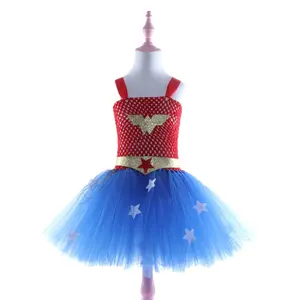 Lage Prijs Hot Sale Kids Mesh Tutu Jurk Wonder Vrouw Halloween Kostuums Voor Meisjes