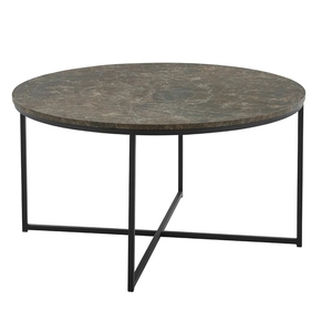<b>Coffee</b> <b>Table</b> Wooden Top <b>Black</b> Metal Frame <b>Round</b> <b>Coffee</b> <b>Table</b> Home Decoration Living Room Furniture for Home Hotel Restaurant - Product Image 6