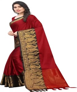 Banarasi soie jacquard saree avec chemisier vêtements pour femmes dames fête festival vêtements quotidiens doux coton soie sari en gros bas prix ApparelGarment - Product Image 5