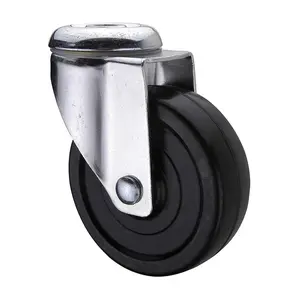 Ready to Ship <strong>3</strong> Inch Light Duty Black Manufacture <strong>Rubber</strong> <strong>Wheels</strong> Small Size FIXED Cart Castors - Product Image 5